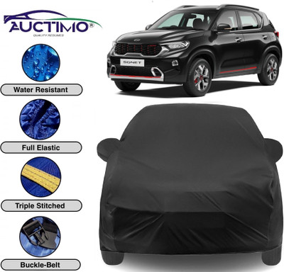 AUCTIMO Car Cover For Kia Sonet (With Mirror Pockets)(Black)