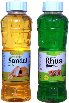 NATRAJ The Right Choice Sandal Sharbat & Khus Sharbat Syrup (Pack of 2 x 750 ml = 1500 ml(2 x 750 ml)