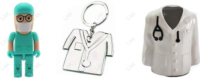 lak 1 Compartments Metal, Plastic Key Chain,Pen Holder,Pen Drive(Silver, White, Green)