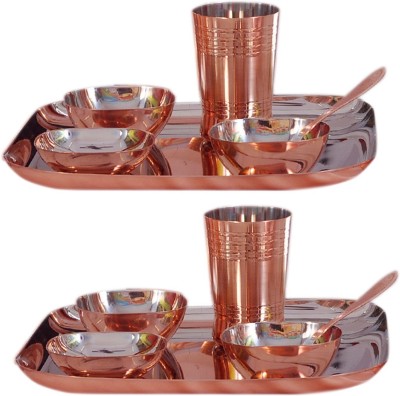 Dynore Pack of 12 Stainless Steel Bottom Copper Plating Dinner Set(Steel)