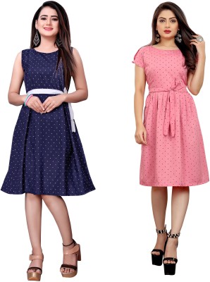 Modli 20 Fashion Women A-line Blue, Pink Dress
