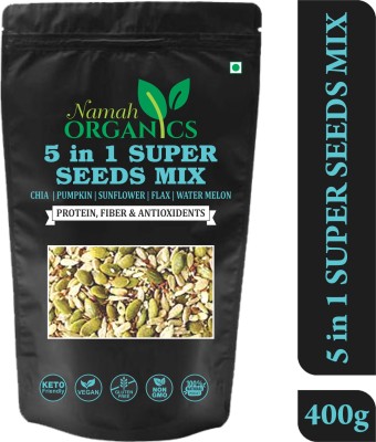 Namah Organics 5 in 1 super seeds mix 400grms pack Chia Seeds, Brown Flax Seeds, Pumpkin Seeds, Sunflower Seeds, Watermelon Seeds(400 g)
