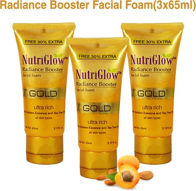 NutriGlow Gold Radiance Booster Foam 65ml(Pack Of 3) Face Wash(195 ml)