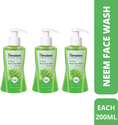 HIMALAYA Purifying Neem  200ml Each (Pack of 3) Face Wash(600 ml)