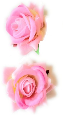 Ashish Fashion Rose Flower Tiktok Hair Clips / Pins For Party Wear Girls Accessories Tic Tac Clip(Pink)