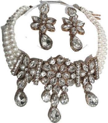 CATALYST Alloy Gold-plated White Jewellery Set(Pack of 1)