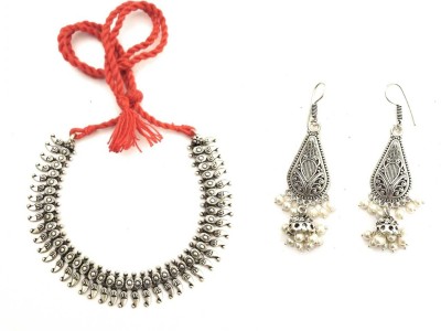 athizay Metal White Jewellery Set(Pack of 1)