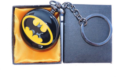 OFFO Superheroes - Avengers / DC designer Keychain / Keyring with Vintage Style Pocket Watch(Batman Glossy) Key Chain