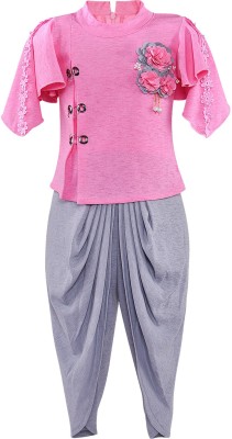 Wishkaro Baby Girls Casual Top Pant(Baby Pink)