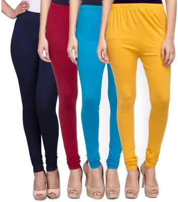 Swastik Stuffs Churidar  Western Wear Legging(Dark Blue, Maroon, Light Blue, Yellow, Solid)