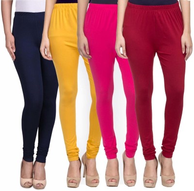 Swastik Stuffs Churidar  Western Wear Legging(Dark Blue, Yellow, Pink, Maroon, Solid)