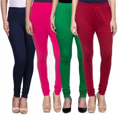 Swastik Stuffs Churidar  Western Wear Legging(Dark Blue, Pink, Green, Maroon, Solid)