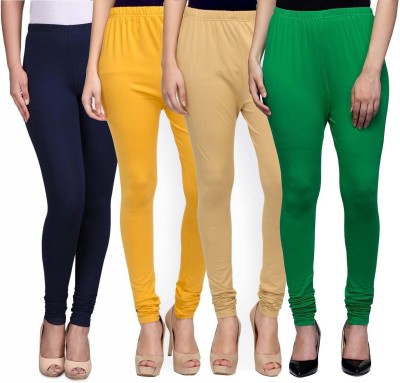 Swastik Stuffs Churidar  Western Wear Legging(Dark Blue, Yellow, Beige, Green, Solid)