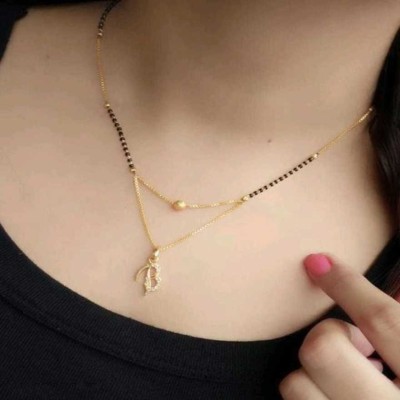 crystal fashion store B Alphabet Alloy Mangalsutra