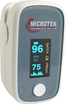 Microtek Heart Rate Monitor & Blood Oxygen Saturation Monitor Fingertip Pulse Oximeter(White, Gray)