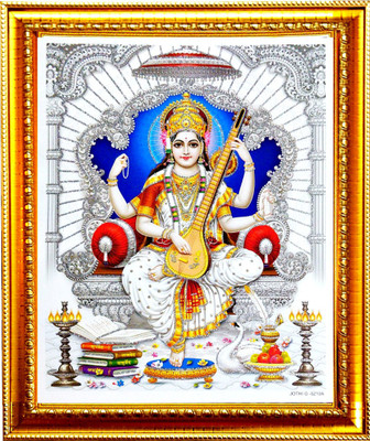 SUNINOW Saraswati photo frame | Saraswati maa photo frame Religious Frame