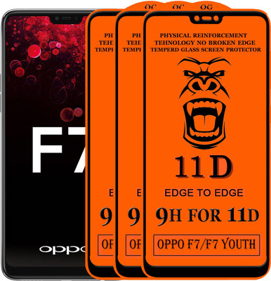 HQ Protection Edge To Edge Tempered Glass for Oppo F7 Youth(Pack of 3)