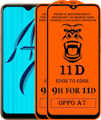 Xester Edge To Edge Tempered Glass for Oppo A7(Pack of 2)