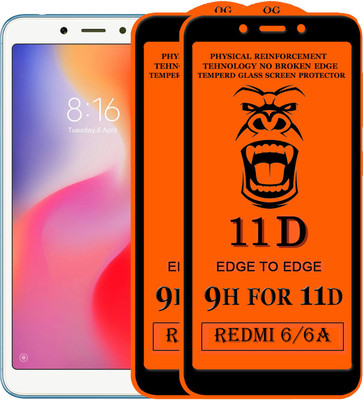 PFOAM Edge To Edge Tempered Glass for Mi Redmi 6A(Pack of 2)