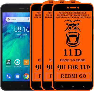 Xester Edge To Edge Tempered Glass for Redmi Go(Pack of 3)