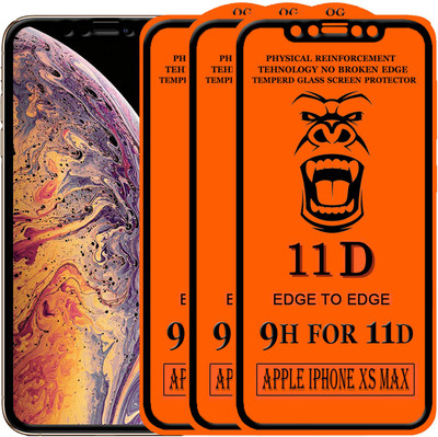 Xester Edge To Edge Tempered Glass for Apple Iphone 11 Pro Max(Pack of 3)