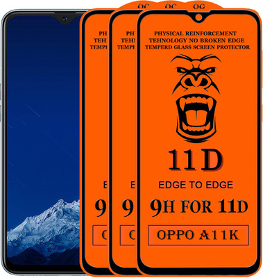 HQ Protection Edge To Edge Tempered Glass for Oppo A11K(Pack of 3)