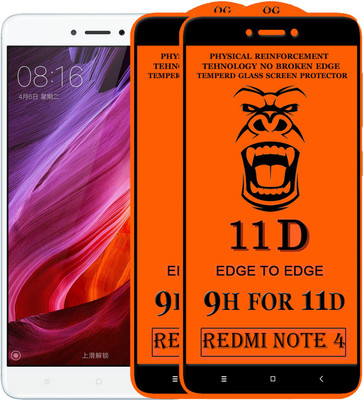PFOAM Edge To Edge Tempered Glass for Mi Redmi Note 4(Pack of 2)