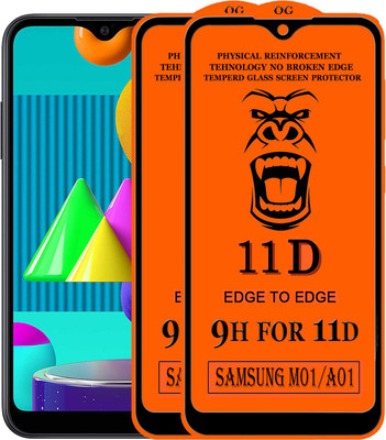 Xester Edge To Edge Tempered Glass for samsung galaxy m01(Pack of 2)