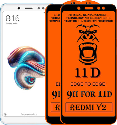 PFOAM Edge To Edge Tempered Glass for Mi Redmi Y2(Pack of 2)