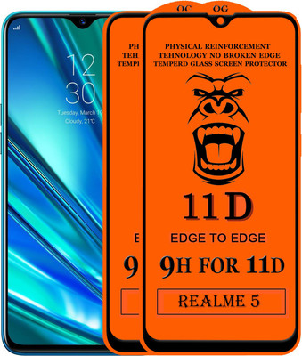 Xester Edge To Edge Tempered Glass for Realme 5(Pack of 2)