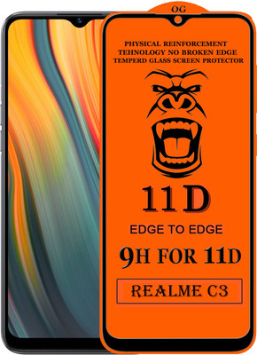 HQ Protection Edge To Edge Tempered Glass for Realme C3(Pack of 1)