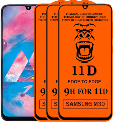 PFOAM Edge To Edge Tempered Glass for samsung galaxy m30(Pack of 3)