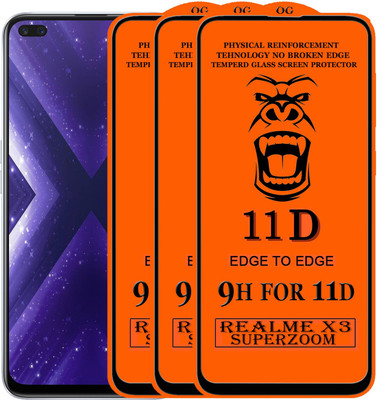 Xester Edge To Edge Tempered Glass for Realme X3 SUPER ZOOM(Pack of 3)