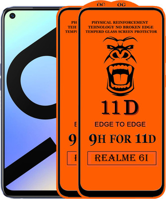 HQ Protection Edge To Edge Tempered Glass for ; Realme 6i(Pack of 2)