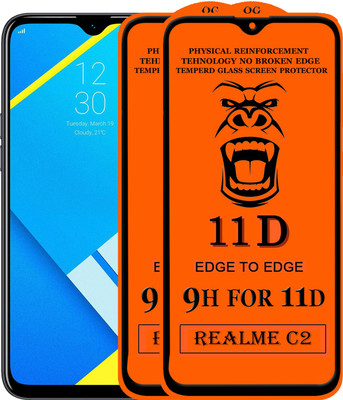 Xester Edge To Edge Tempered Glass for Realme C2(Pack of 2)
