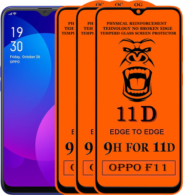 Xester Edge To Edge Tempered Glass for Oppo F11(Pack of 3)