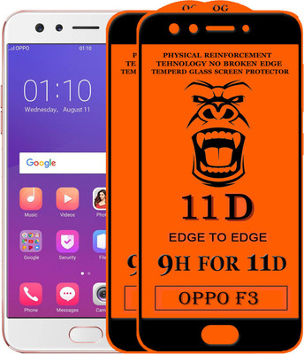 XRENGTH Edge To Edge Tempered Glass for Oppo F3(Pack of 2)