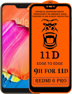 FIVE-O Edge To Edge Tempered Glass for Mi Redmi 6 pro(Pack of 1)