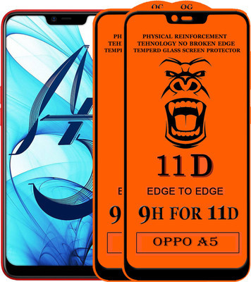 Xester Edge To Edge Tempered Glass for Oppo A5(Pack of 2)