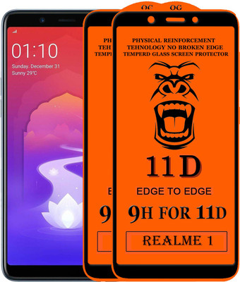 HQ Protection Edge To Edge Tempered Glass for OPPO Realme 1(Pack of 2)