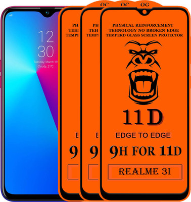 HQ Protection Edge To Edge Tempered Glass for Realme 3i(Pack of 3)