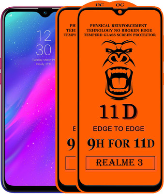 Xester Edge To Edge Tempered Glass for Realme 3(Pack of 2)