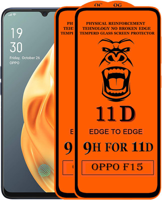 HQ Protection Edge To Edge Tempered Glass for Oppo F15(Pack of 2)