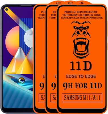 Xester Edge To Edge Tempered Glass for samsung galaxy m11(Pack of 3)