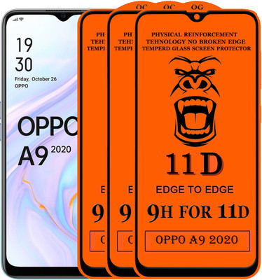 Xester Edge To Edge Tempered Glass for Oppo A9 2020(Pack of 3)