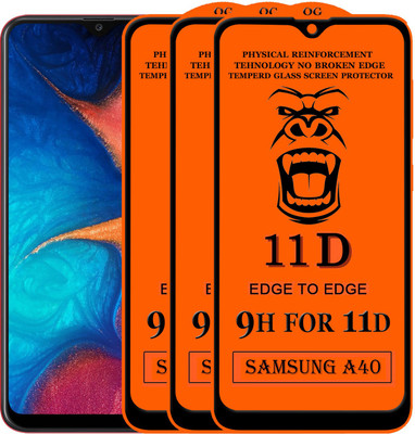 FIVE-O Edge To Edge Tempered Glass for : Samsung Galaxy A40(Pack of 3)