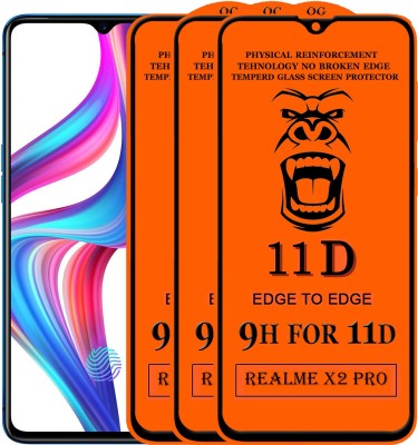 PFOAM Edge To Edge Tempered Glass for Realme X2 Pro(Pack of 3)