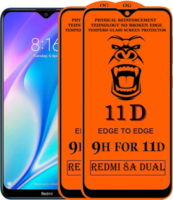 FIVE-O Edge To Edge Tempered Glass for : RedmI 8A dual(Pack of 2)