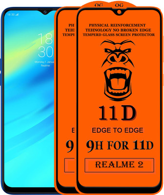 HQ Protection Edge To Edge Tempered Glass for Realme 2(Pack of 2)