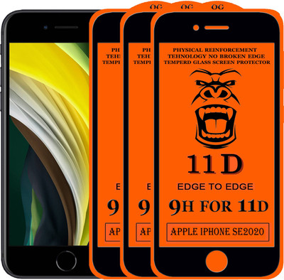 XRENGTH Edge To Edge Tempered Glass for , Apple Iphone SE 2(2020)(Pack of 3)